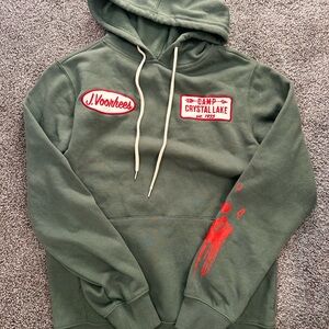 J. Voorhees Olive Green Camp Crystal Lake Hoodie